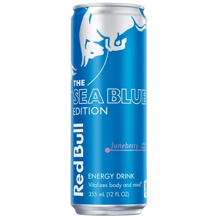 Red Bull Sea Blue Edition Energy Drink, Juneberry, 114mg Caffeine, 12 fl oz Can
